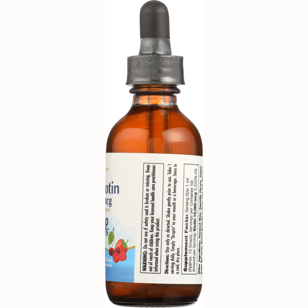 KL553 | amber glass dropper bottle showing back label with supplement facts and small berry illustration - Thumbnail