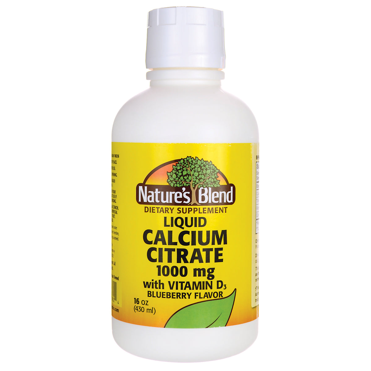 NAB030 | Nature's Blend liquid calcium citrate 1000 mg with vitamin D3 blueberry flavor 16 oz dietary supplement