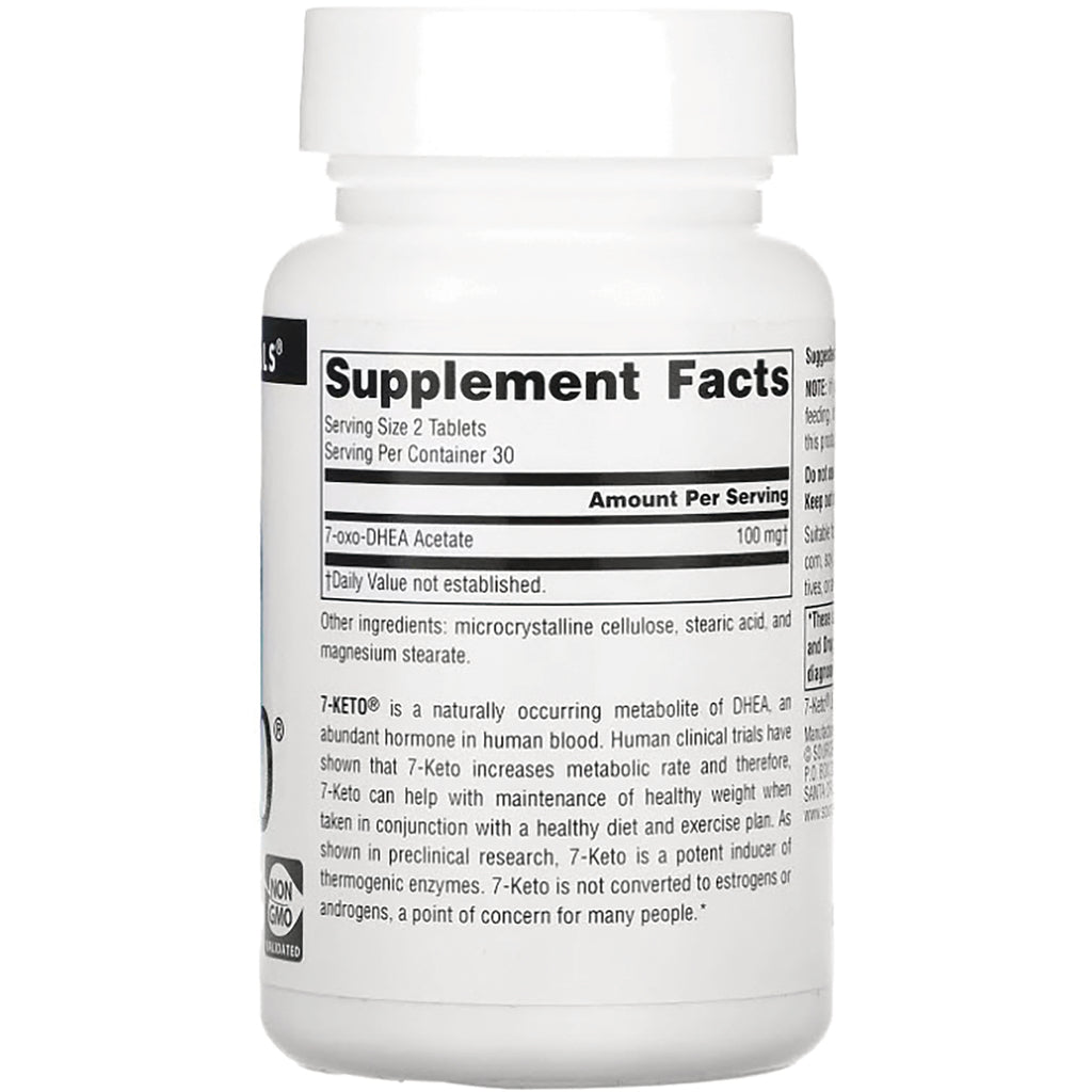 SN327 | Back label with Supplement Facts, serving size 2 tablets, 7-oxo-DHEA acetate 100 mg - Thumbnail