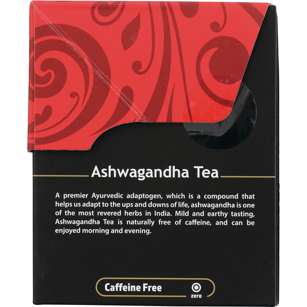 BUD015 | Back of Ashwagandha Tea box with product description and Caffeine Free label - Thumbnail