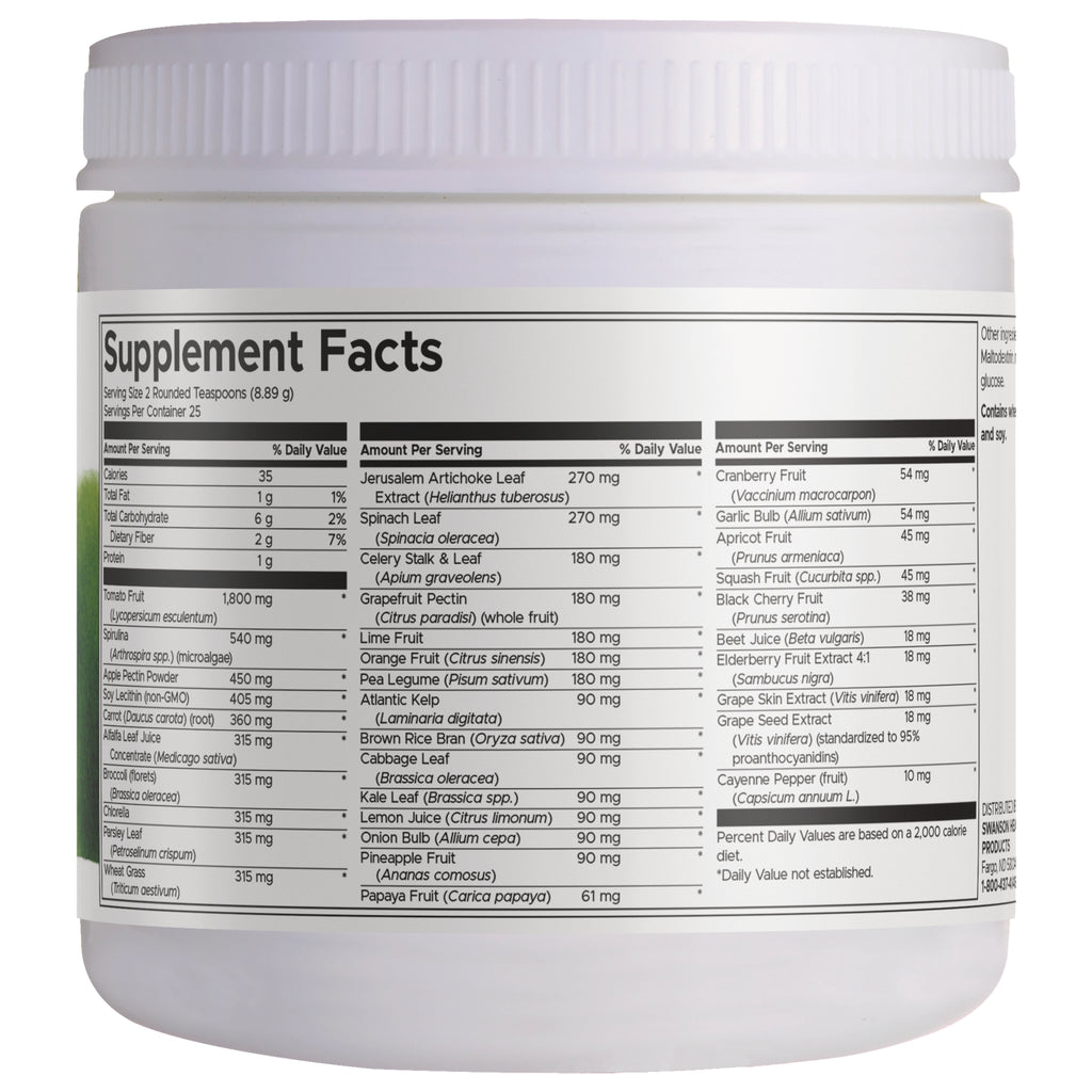 SWR060 | Supplement Facts panel on back of white supplement powder jar - Thumbnail