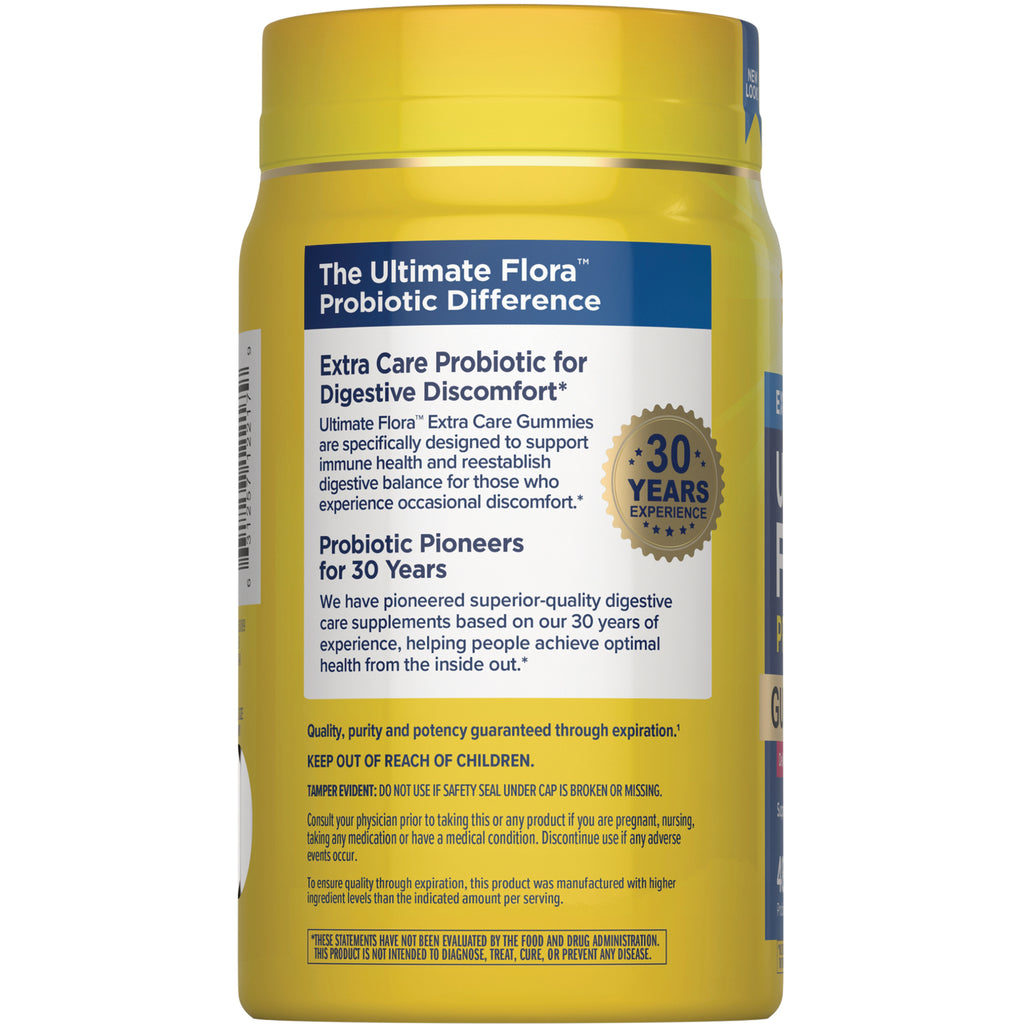 RNL248 | back label of probiotic bottle showing Our Promise To You panel, feature icons, nutrition table and barcode - Thumbnail