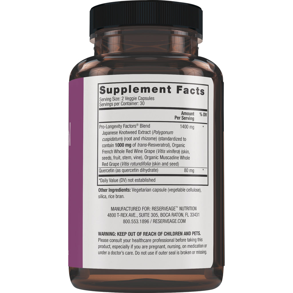 RSA039 | back label showing Supplement Facts panel, ingredient list, and warning text on brown supplement bottle - Thumbnail