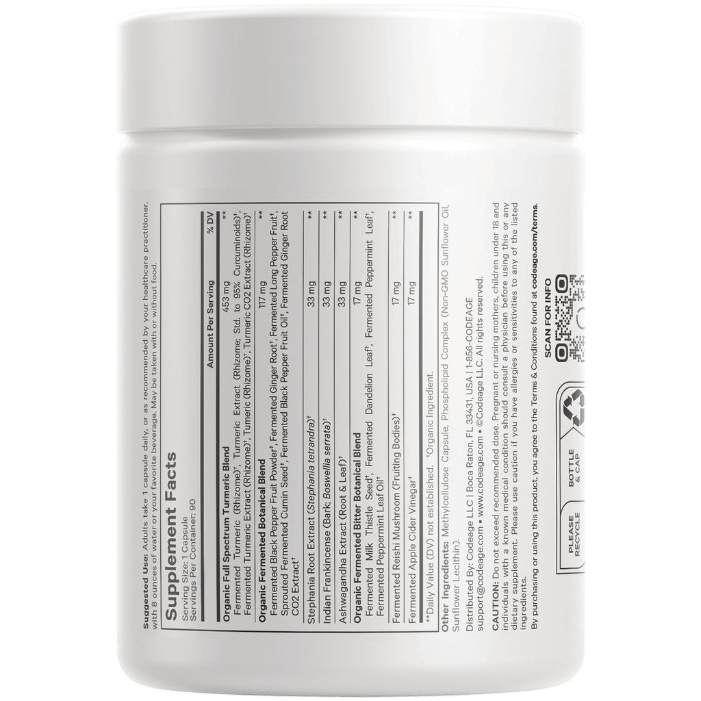 CDG014 | back of white supplement jar showing Supplement Facts panel and ingredient list - Thumbnail