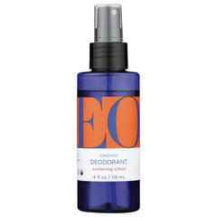 EOP059 | Blue spray bottle labeled ORGANIC DEODORANT centering citrus 4 fl oz / 118 mL