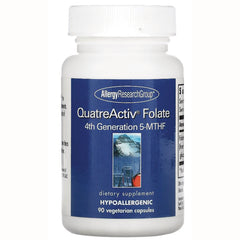ARG090 | QuatreActiv Folate bottle labeled 4th Generation 5-MTHF hypoallergenic 90 vegetarian capsules
