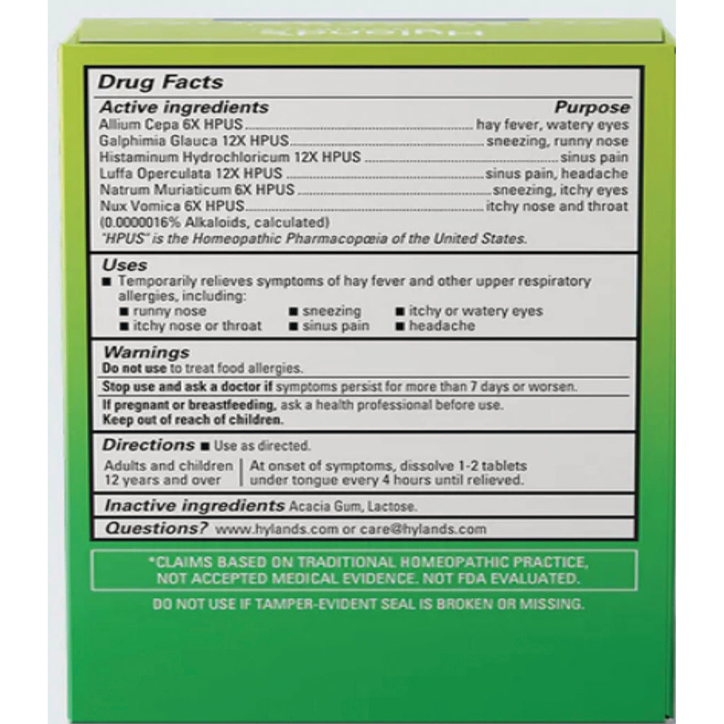 HY256 | back of green medicine box showing Drug Facts panel with active ingredients, uses, warnings, and directions - Thumbnail