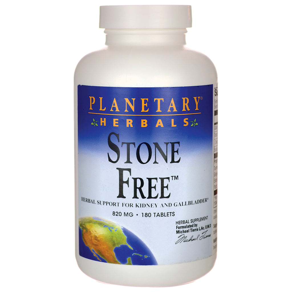 PF080 | Planetary Herbals Stone Free bottle herbal supplement label 820 MG 180 TABLETS - Thumbnail