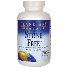 PF080 | Planetary Herbals Stone Free bottle herbal supplement label 820 MG 180 TABLETS