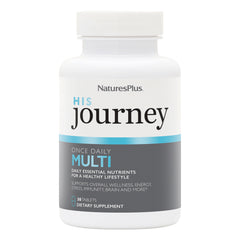NTP351 | White supplement bottle labeled NaturesPlus His Journey Once Daily Multi, 30 tablets dietary supplement