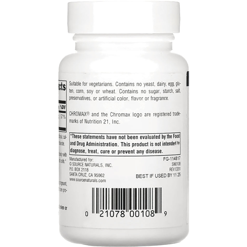 SN715 | Back label with supplement facts, FDA disclaimer, barcode, and BEST IF USED BY 11 25 - Thumbnail