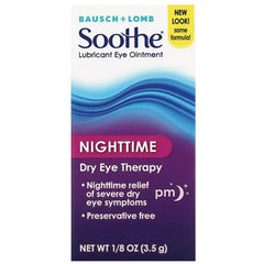 BNL030 | Bausch + Lomb Soothe lubricant eye ointment nighttime dry eye therapy box front, preservative free