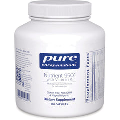 PRN006 | White jar of Pure Encapsulations Nutrient 950 with Vitamin K dietary supplement, 180 capsules