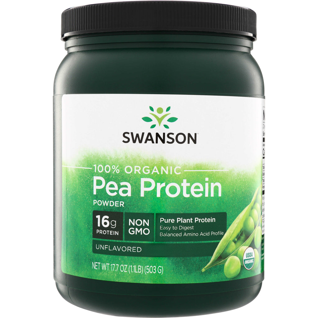 SWF197 | Swanson 100% Organic Pea Protein powder, unflavored; 16 g protein; non-GMO - Thumbnail