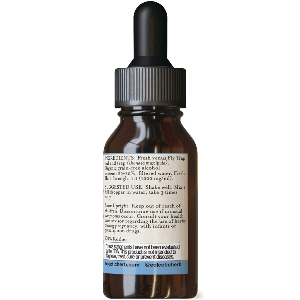 EC041 | Back label of amber dropper bottle showing ingredients, suggested use, warnings, and brand website - Thumbnail