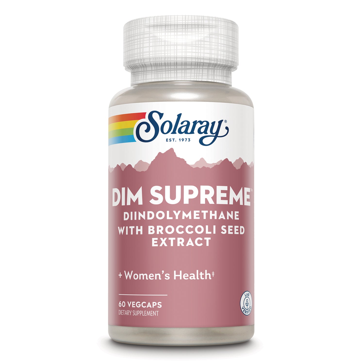 SLR510 | Solaray DIM Supreme diindolylmethane with broccoli seed extract, Womens Health+, 60 VegCaps bottle