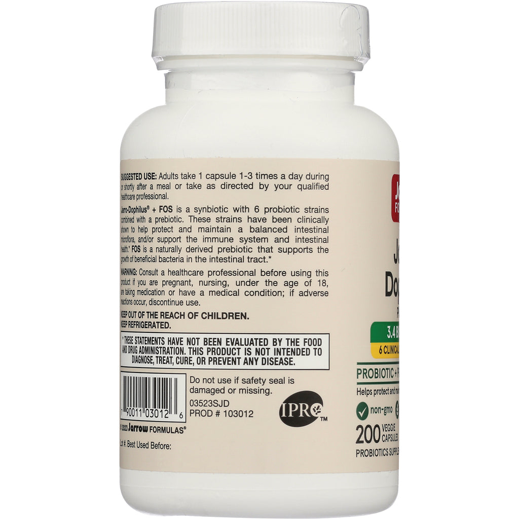 JR021 | Back of white supplement bottle showing usage directions, warning box and barcode - Thumbnail