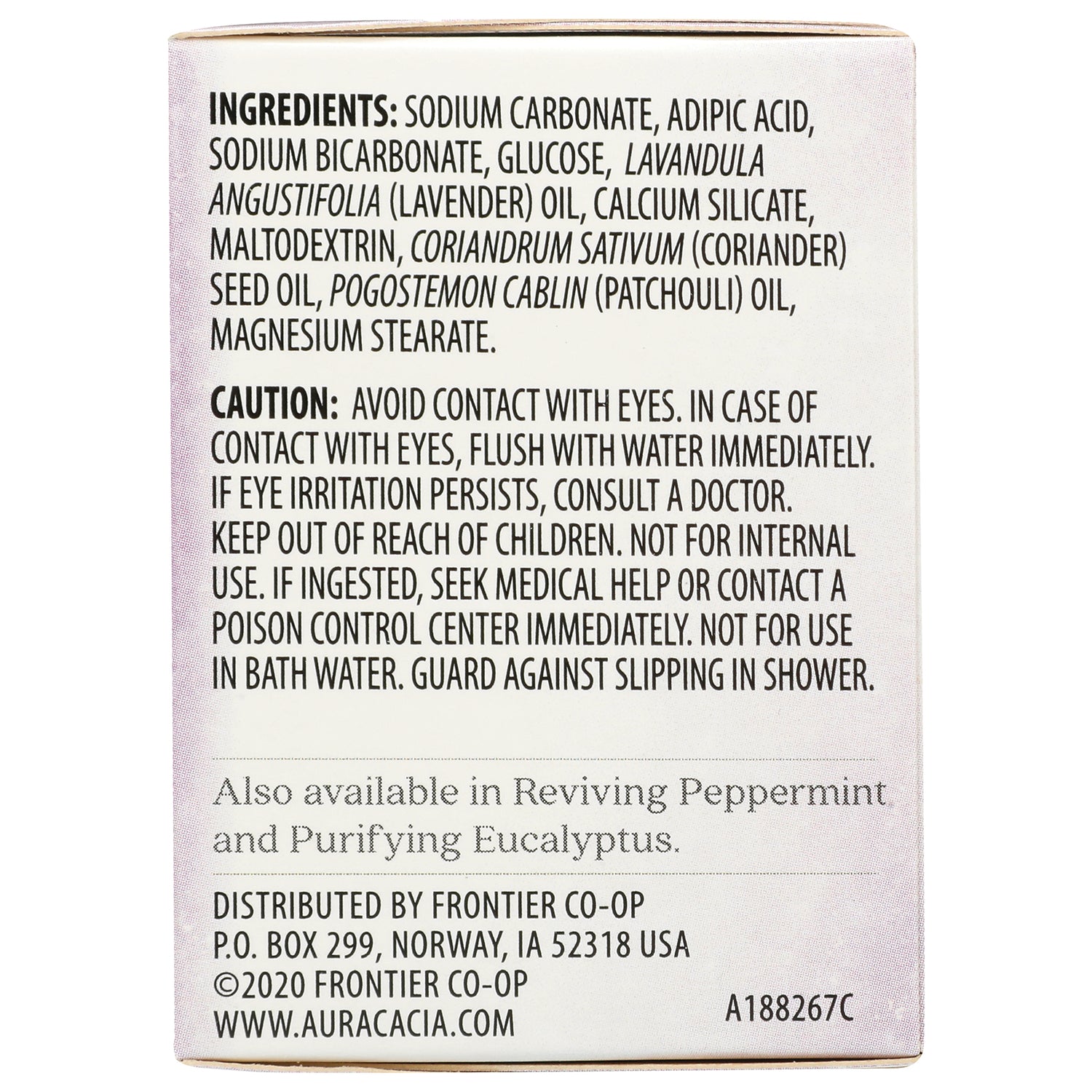 ARC055 | Back panel listing ingredients, caution statements, and distributor info