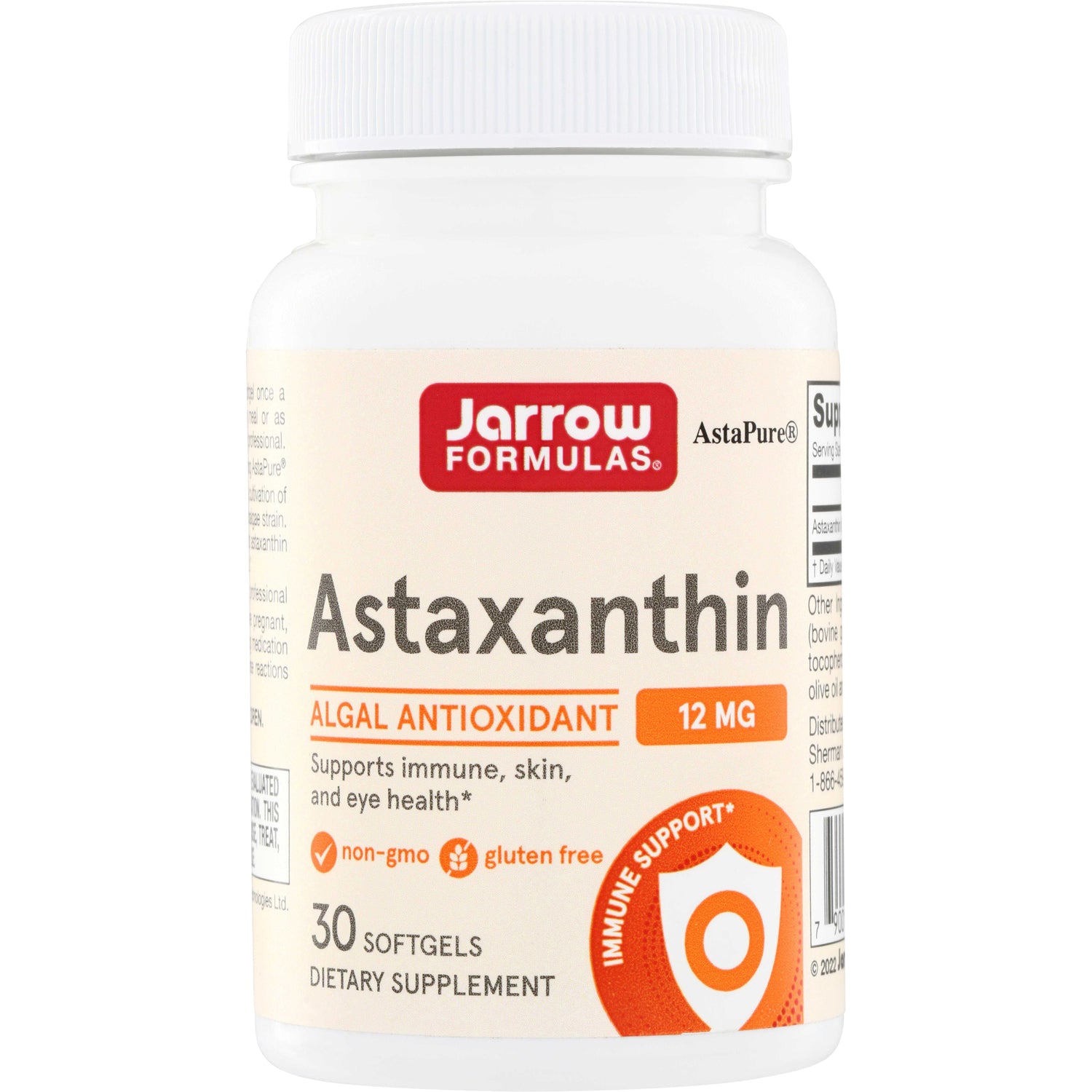 JR233 | Jarrow Formulas Astaxanthin 12 mg, algal antioxidant, 30 softgels dietary supplement