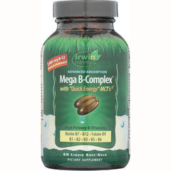 IR087 | Irwin Naturals Mega B-Complex bottle front label showing \