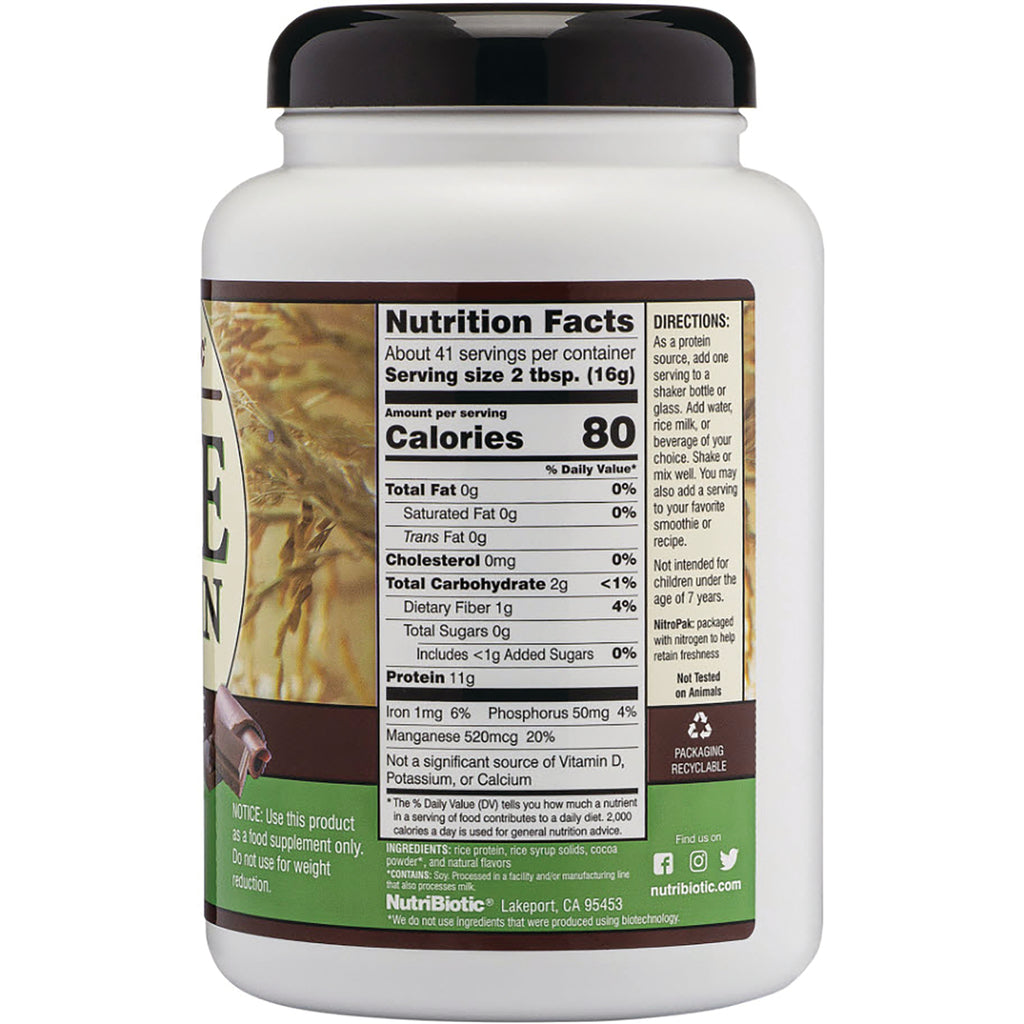 NUB007 | jar back showing Nutrition Facts label, serving size, and directions panel - Thumbnail