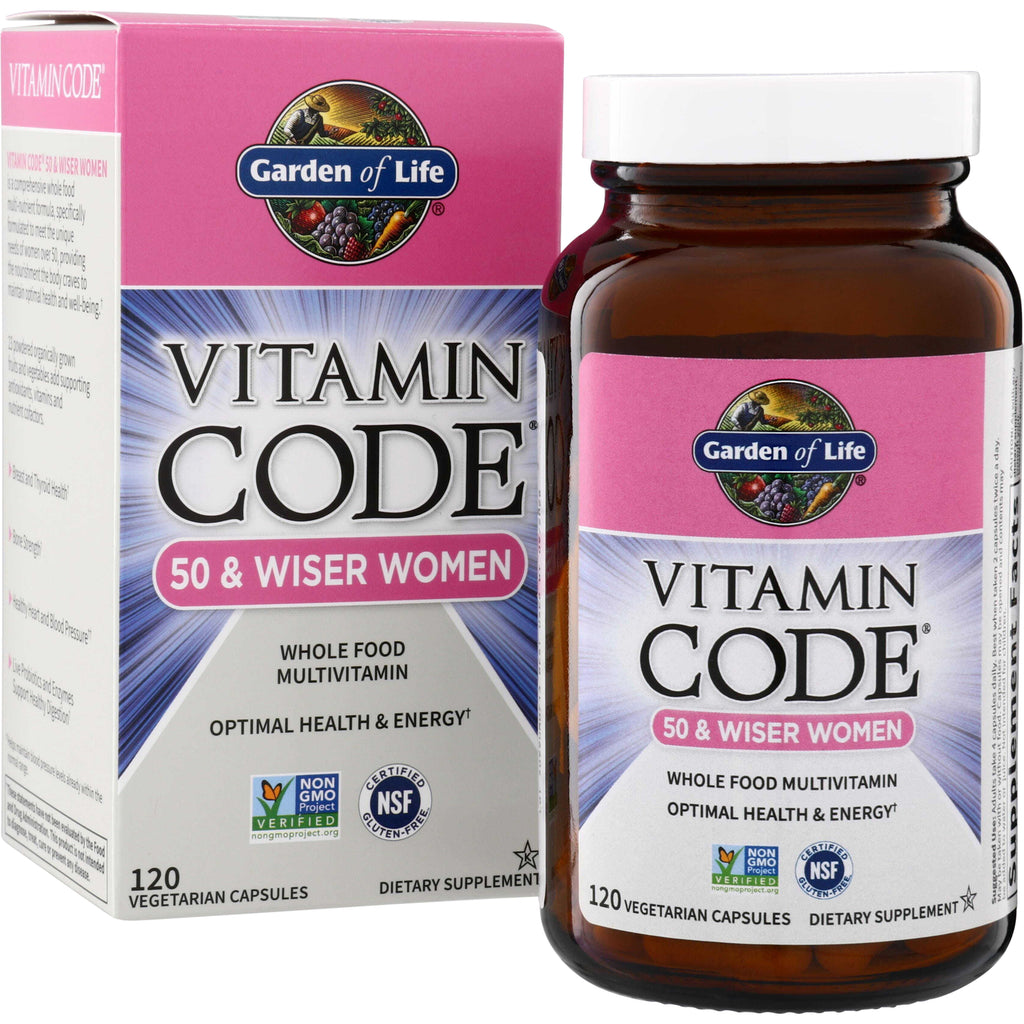 GLF035 | Garden of Life Vitamin Code 50 & Wiser Women whole food multivitamin, 120 vegetarian capsules - Thumbnail