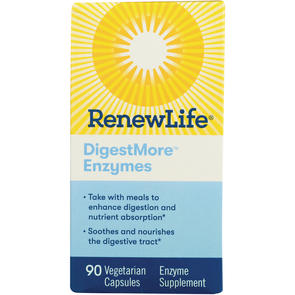 RNL226 | RenewLife DigestMore Enzymes box front showing product name and 90 Vegetarian Capsules - Thumbnail