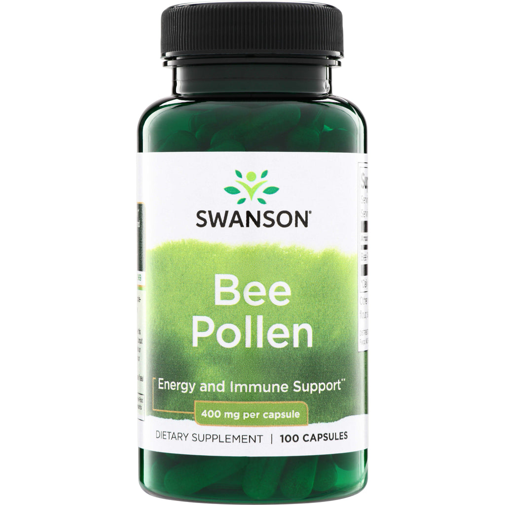 SW316 | Swanson Bee Pollen supplement, 400 mg per capsule, 100 capsules - Thumbnail