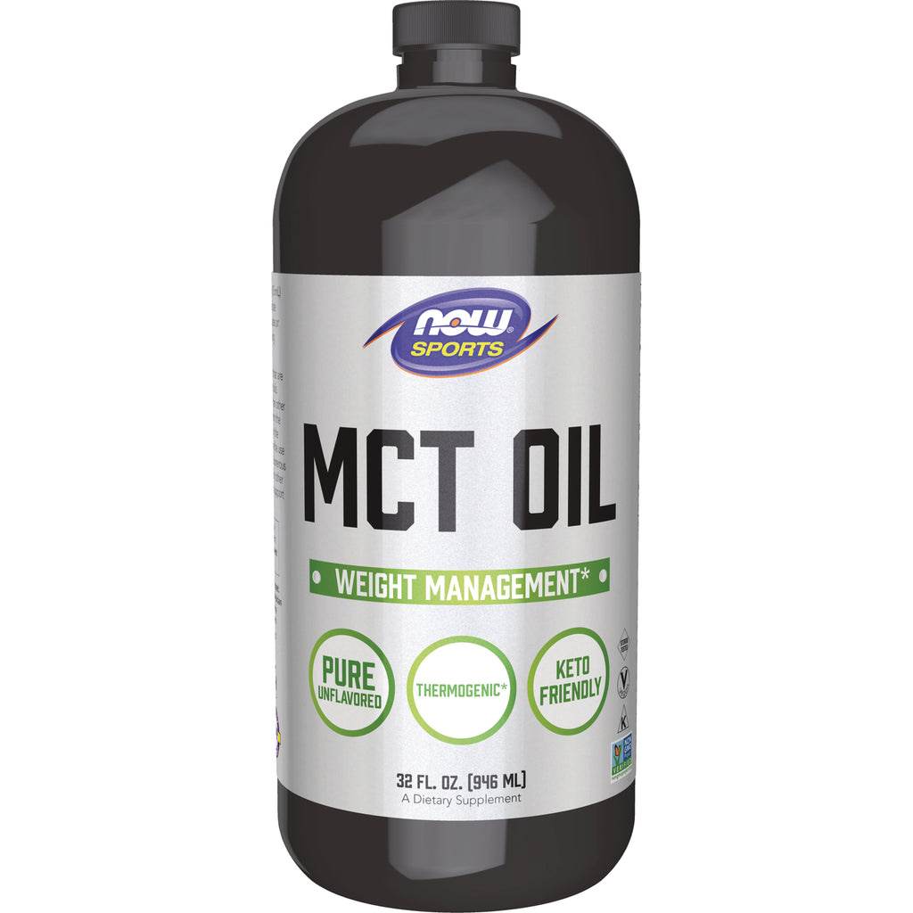 NWF331 | NOW Sports MCT Oil 32 fl oz bottle front label, weight management, pure unflavored, keto friendly - Thumbnail