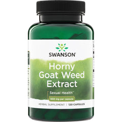 SWH180 | Swanson Horny Goat Weed Extract supplement, 500 mg per capsule, 120 capsules