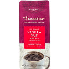 TCN003 | Teeccino Vanilla Nut chicory herbal coffee, medium roast, 11 oz bag