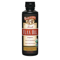 BAR086 | Barlean's Fresh Flax Oil front label bottle, organic pure unrefined fresh cold pressed 12 fl oz