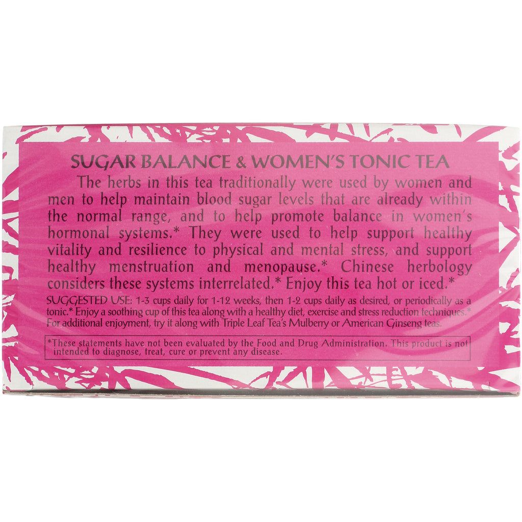 TLT017 | Sugar Balance & Women's Tonic Tea back panel with usage directions and herbal benefits text - Thumbnail