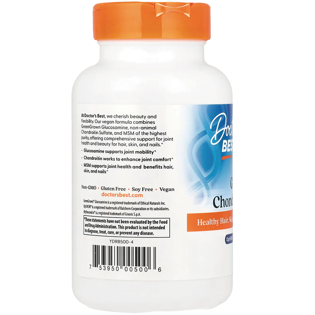 DB293 | back label of white supplement bottle showing ingredients, claims, and barcode with orange cap - Thumbnail