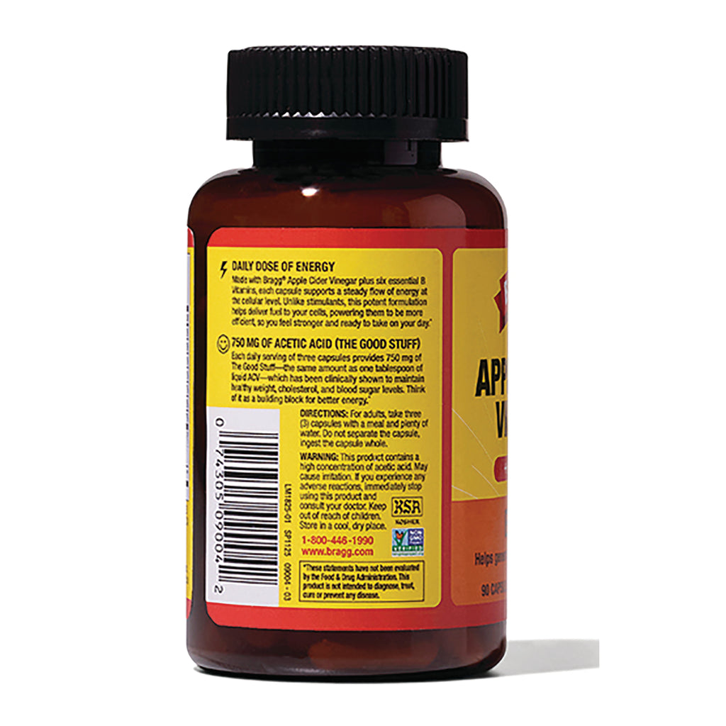 BR018 | Back of brown supplement bottle showing yellow ingredient panel with text and barcode - Thumbnail