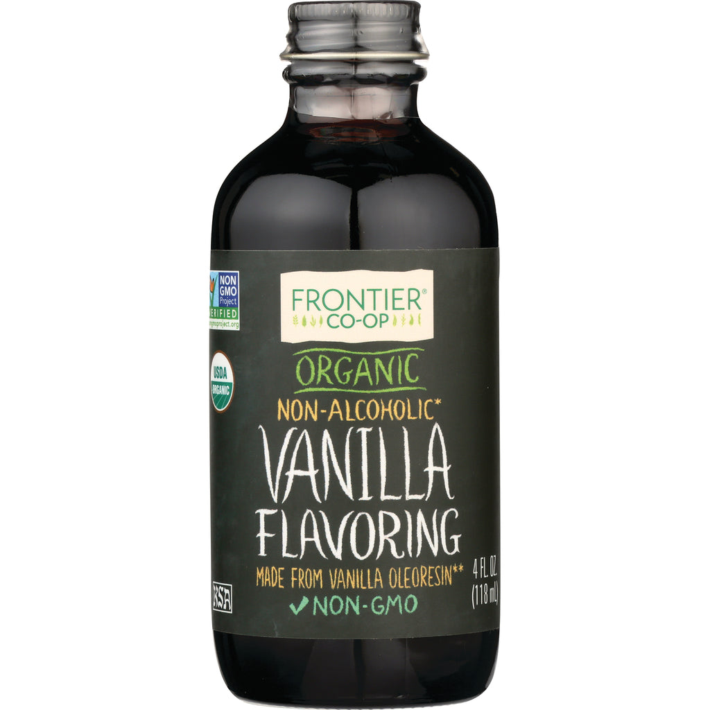 FNP050 | Frontier Co-op organic non-alcoholic vanilla flavoring bottle, 4 fl oz, non-GMO - Thumbnail
