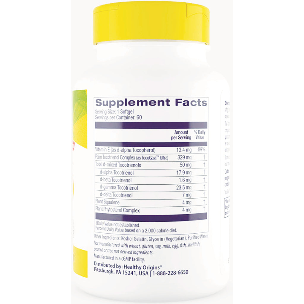 HRG004 | Supplement facts and ingredients panel on back of white bottle with yellow cap - Thumbnail