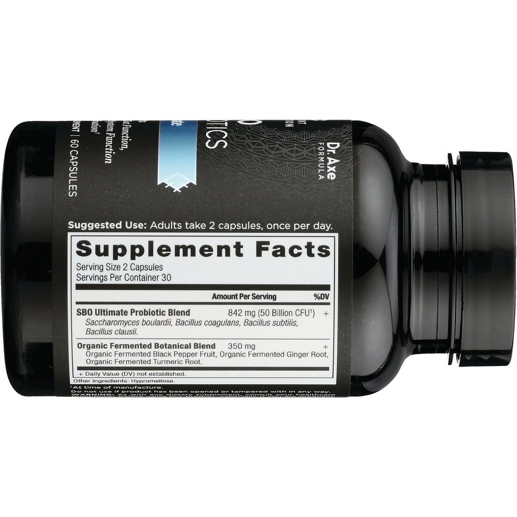 ATN052 | Back of black supplement bottle showing Supplement Facts panel and suggested use text - Thumbnail