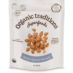 OTR066 | Organic Traditions Superfoods pouch, Bitter Apricot Kernels 8 oz (227 g) front packaging