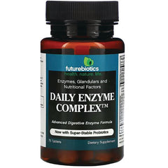 FB079 | Futurebiotics Daily Enzyme Complex dietary supplement bottle with label reading DAILY ENZYME COMPLEX