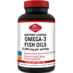 OL002 | Enteric coated Omega-3 fish oils bottle front label, 2,000 mg per serving