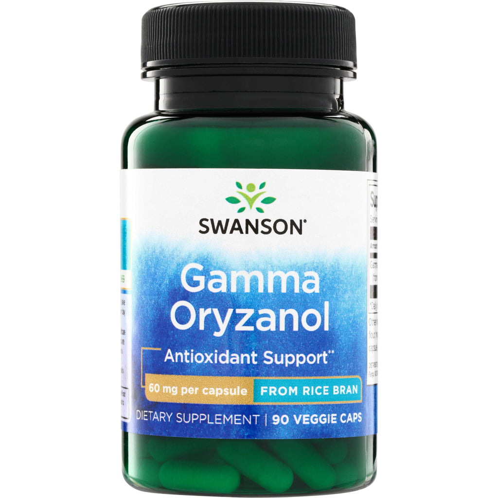 SW1605 | Swanson Gamma Oryzanol, antioxidant support, 60 mg per capsule, from rice bran, 90 veggie caps bottle - Thumbnail