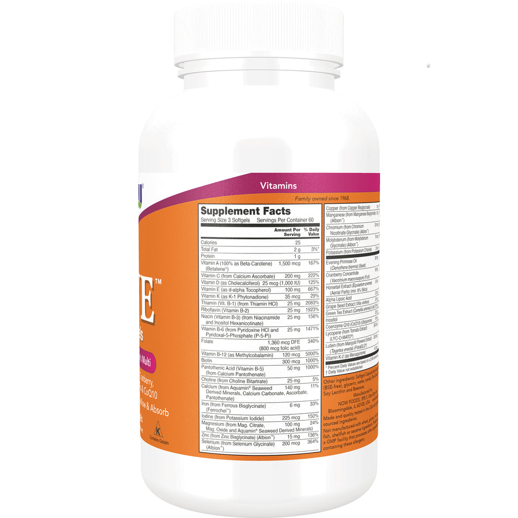 NWF1335 | Back of white supplement bottle showing Supplement Facts nutrition panel and ingredient list - Thumbnail