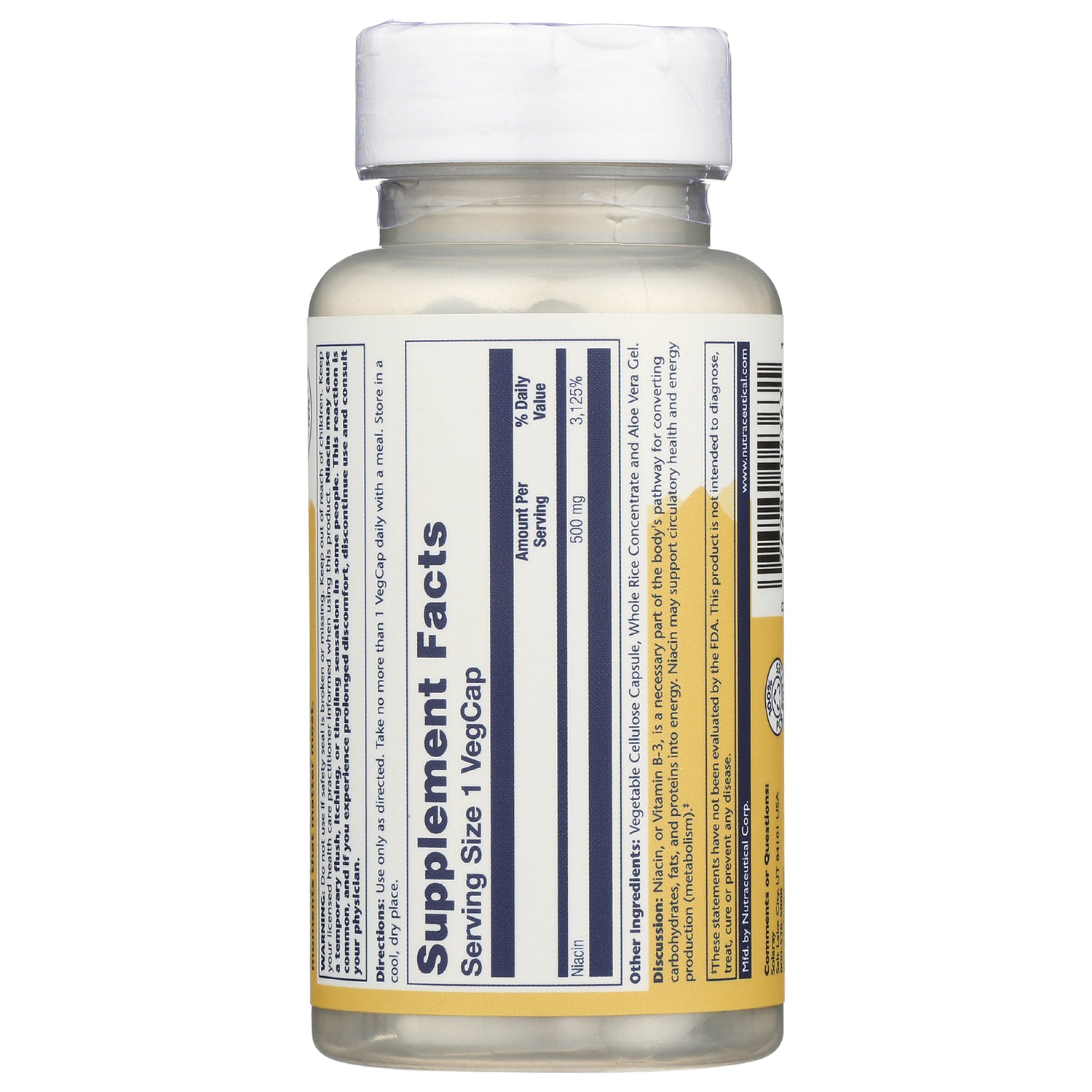 SLR225 | Back of supplement bottle showing Supplement Facts panel, serving size 1 VegCap and ingredient text