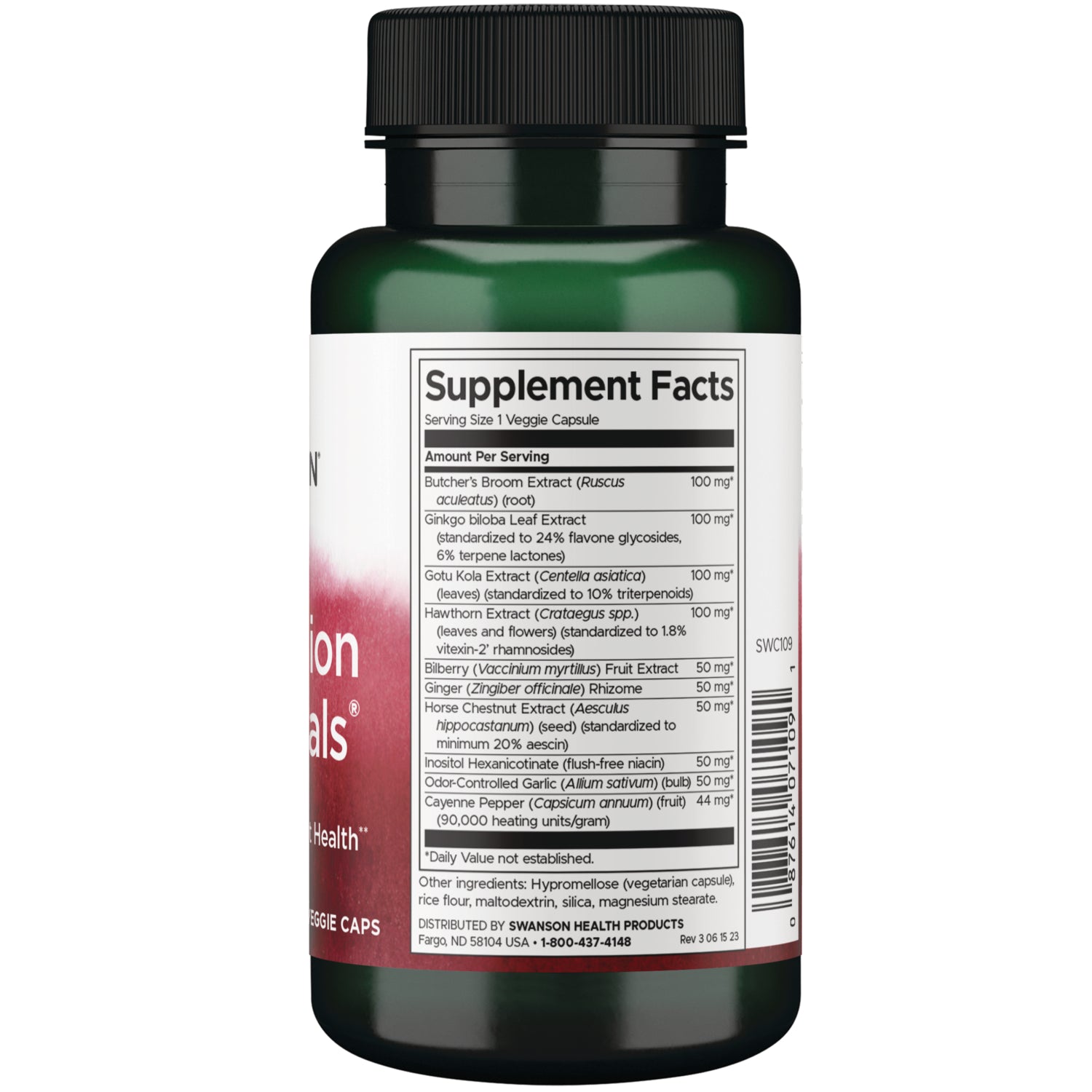 SWC109 | Back of label with supplement facts and serving information