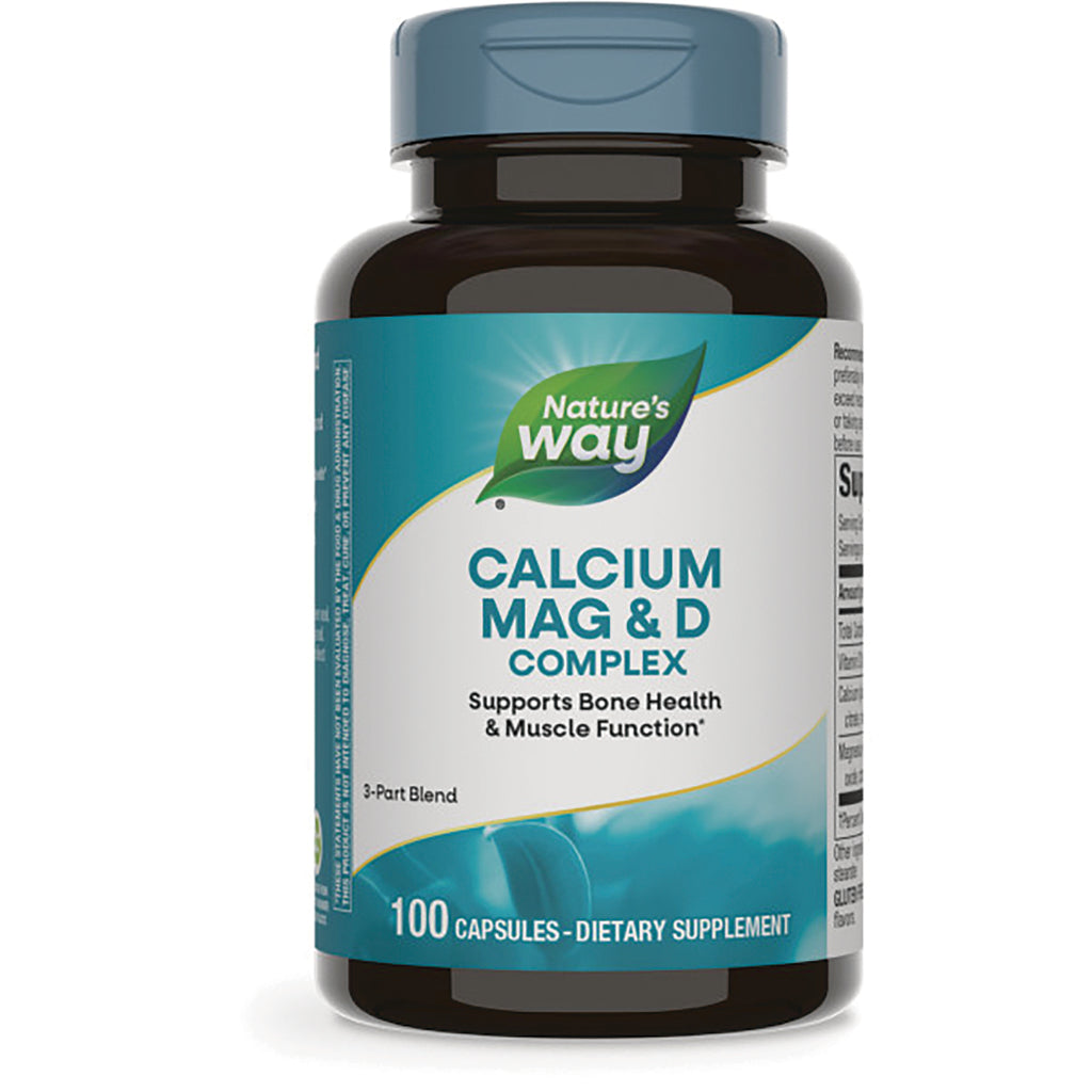 NW372 | Nature's Way CALCIUM MAG & D COMPLEX supplement bottle front label showing 100 capsules - Thumbnail