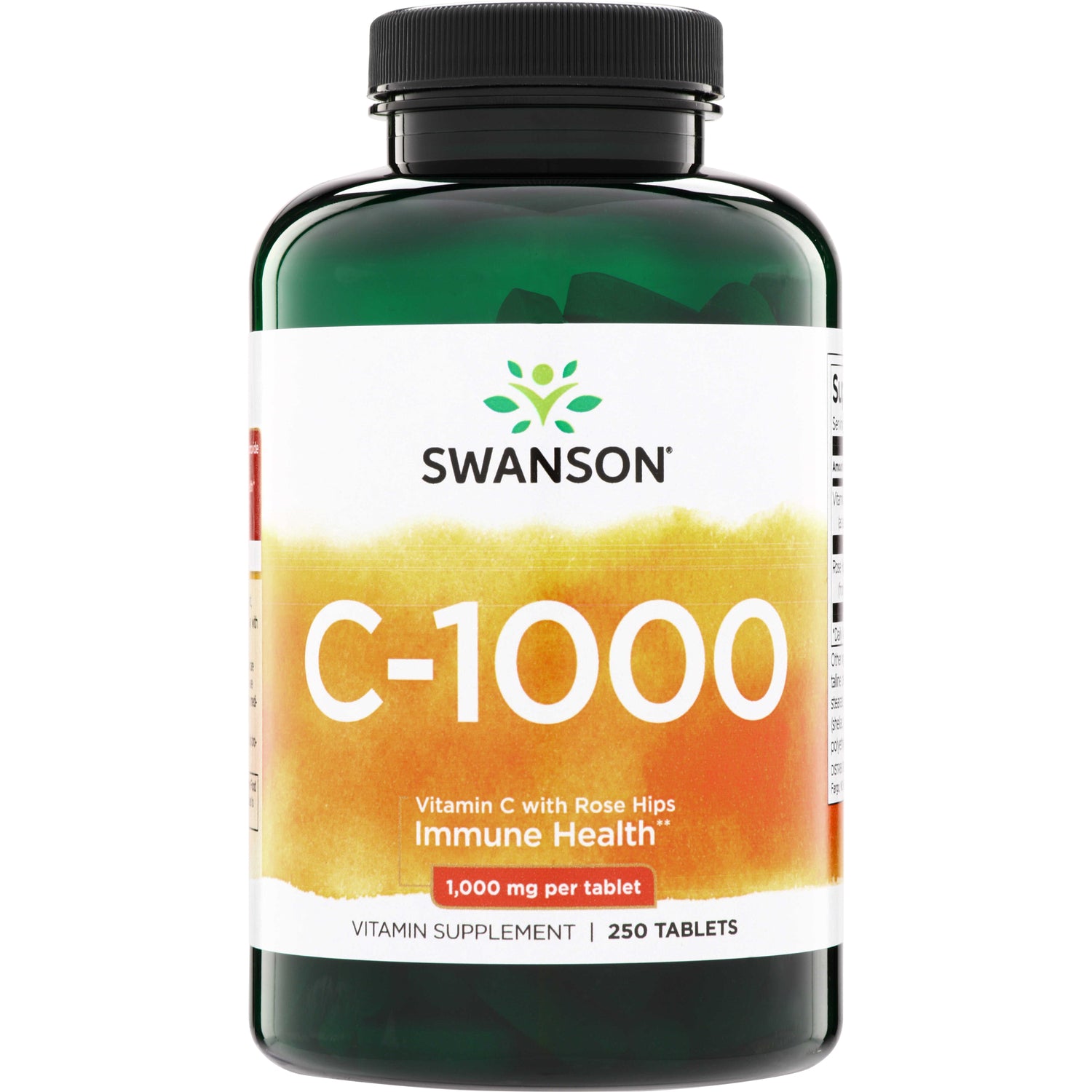 SW090 | Swanson C-1000 Vitamin C with Rose Hips, 1,000 mg per tablet, 250 tablets