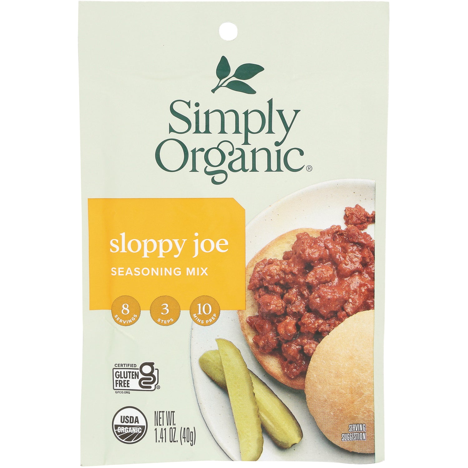 SMP047 | Simply Organic Sloppy Joe Seasoning Mix packet, 1.41 oz (40 g)