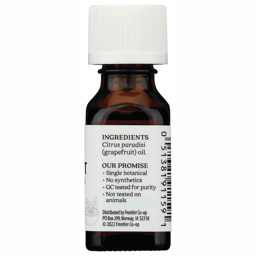 ARC034 | Back of amber essential oil bottle label reading INGREDIENTS Citrus paradisi (grapefruit) oil and Our Promise details - Thumbnail
