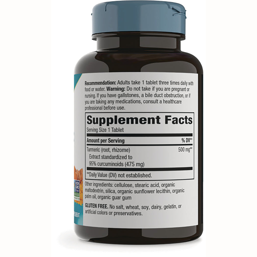 NW691 | Back label showing Supplement Facts panel, ingredients list, and warning text for turmeric supplement - Thumbnail